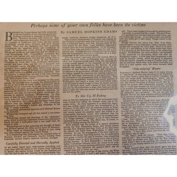 1918 "Whisperings!"‎ Original Vtg Magazine Page WWI by Samual Hopkins Adams - Picture 6 of 12